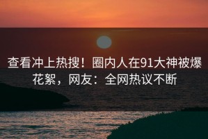 查看冲上热搜！圈内人在91大神被爆花絮，网友：全网热议不断