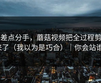 他差点分手，蘑菇视频把全过程剪出来了（我以为是巧合）｜你会站谁？