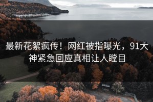 最新花絮疯传！网红被指曝光，91大神紧急回应真相让人瞠目