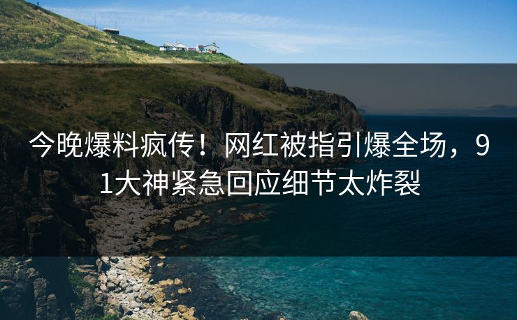 今晚爆料疯传！网红被指引爆全场，91大神紧急回应细节太炸裂
