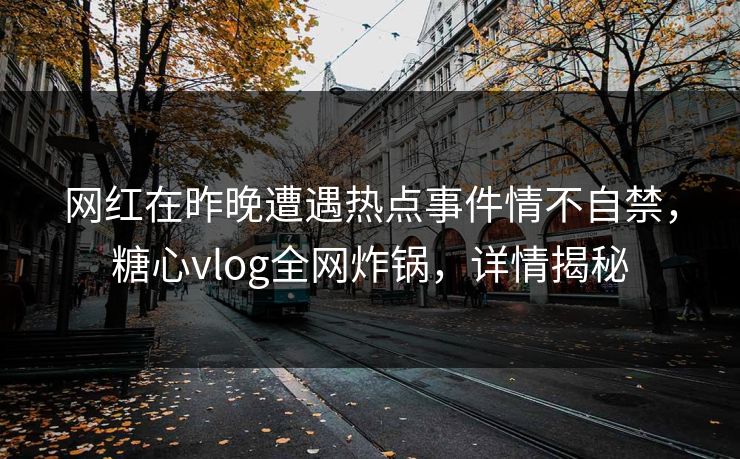 网红在昨晚遭遇热点事件情不自禁,糖心vlog全网炸锅,详情揭秘 网红在昨晚遭遇热点事件情不自禁,糖心vlog全网炸锅,详情揭秘